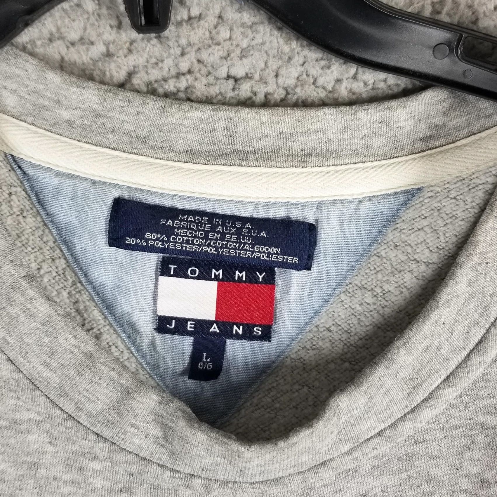Spell Vintage Tommy Jeans Sweater Mens Large Crewneck Pullover Spell Out Made USA 90s Size US L / EU 52-54 / 3 - 4 Thumbnail
