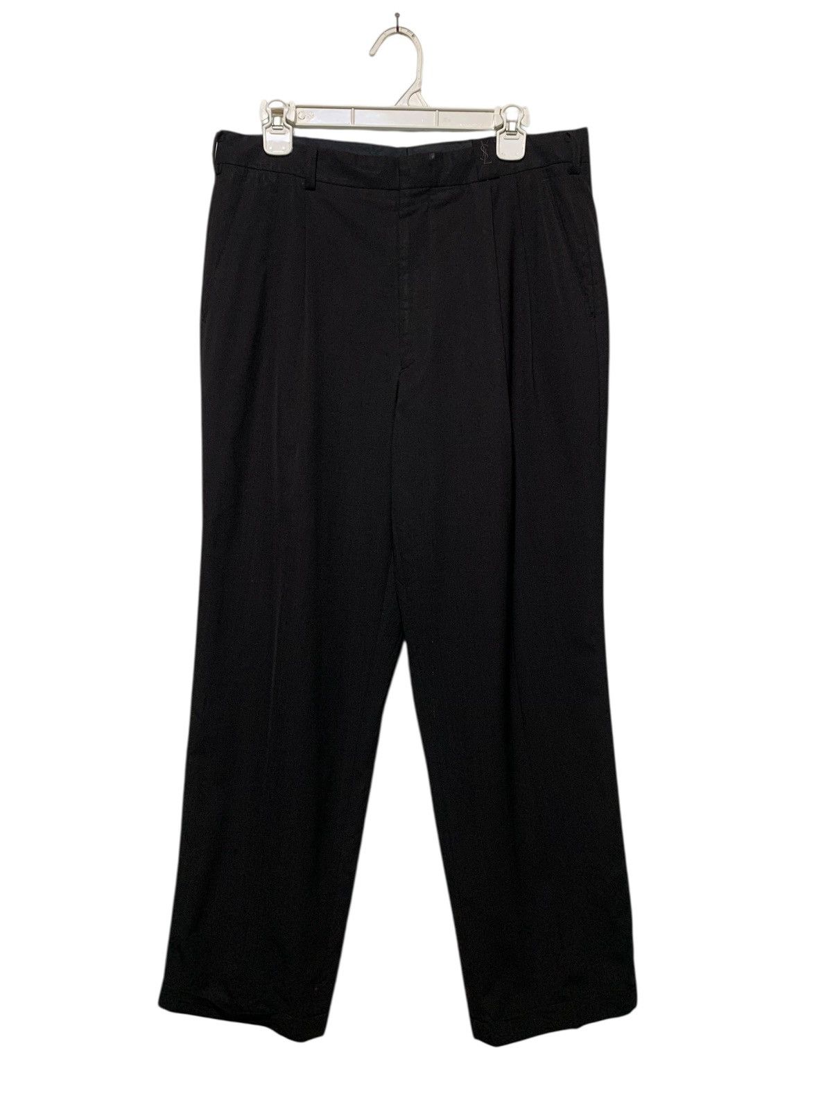 Yves Saint Laurent Vintage Yves Saint Laurent baggy embroidered logo trouser Size US 31 - 2 Thumbnail