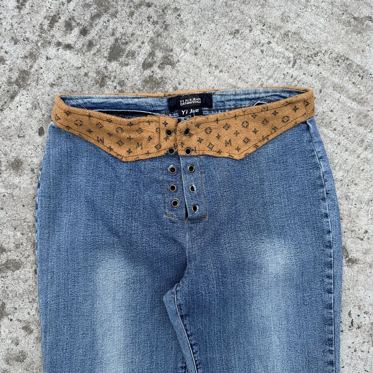 Le Grande Bleu (L.G.B.) Vintage Women’s Flared Yi Jue Jeans Y2K 00s Size L Size 32" / US 10 / IT 46 - 4 Thumbnail