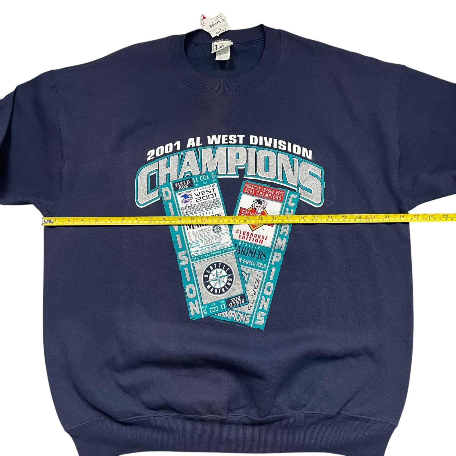 MLB VTG SEATTLE MARINERS LEE SPORT 2001 WEST CHAMP SWEATSHIRT Size US XL / EU 56 / 4 - 8 Thumbnail