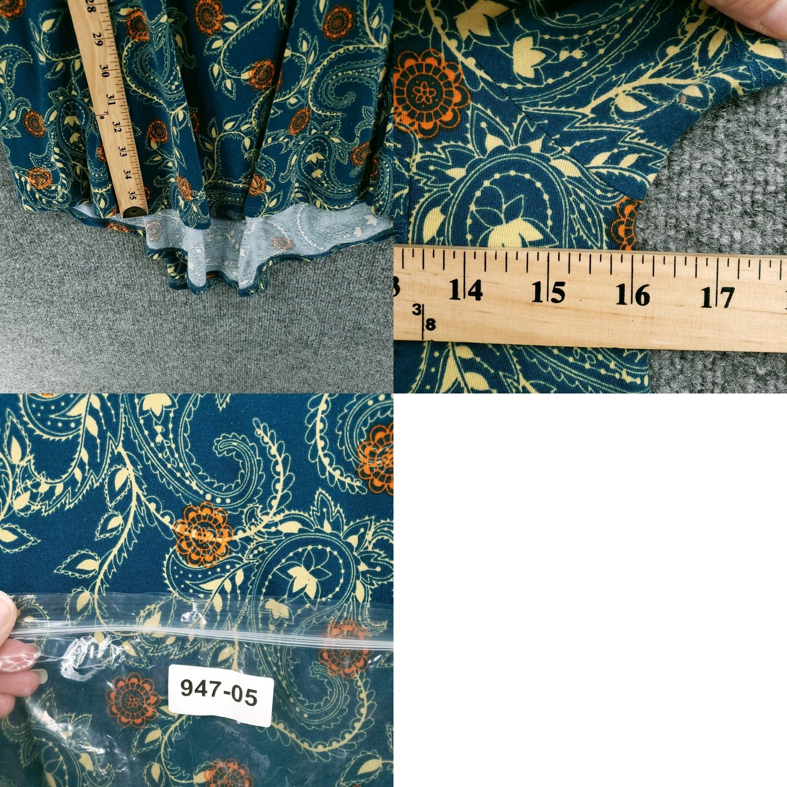 Vintage LuLaRoe Dress Womens XS Blue Paisley T-Shirt Swing Hi-Low Pocket Short Sleeve Size XS / US 0-2 / IT 36-38 - 8 Thumbnail