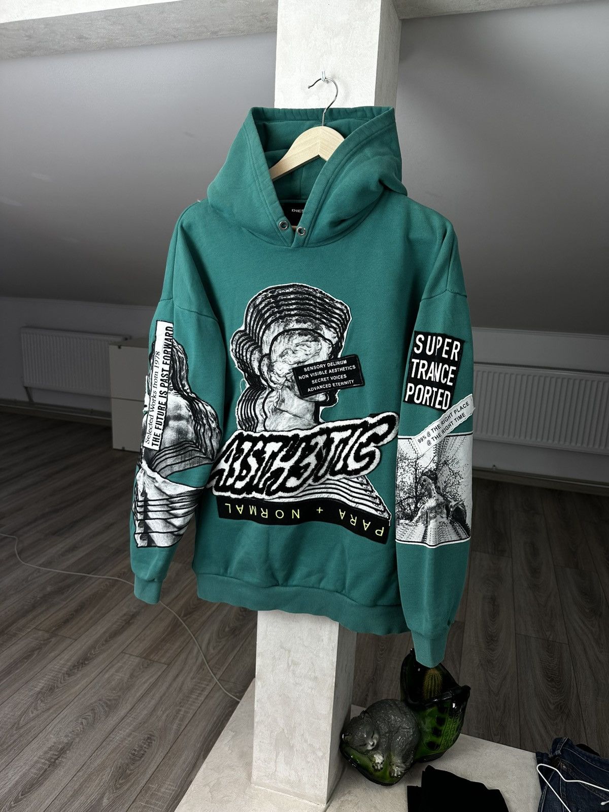 Diesel Diesel Aesthetic Para + Normal Mint Hoodie Y2K Size US M / EU 48-50 / 2 - 1 Thumbnail