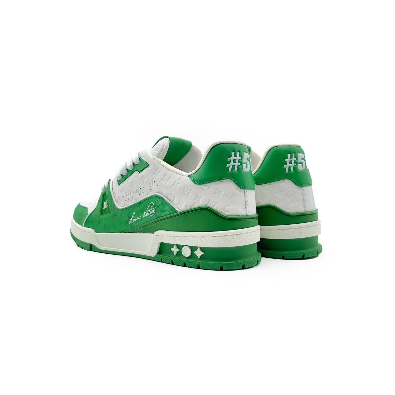 Louis Vuitton Louis Vuitton Trainer #54 Signature White & Green Sneakers Size US 9 / IT 39 - 4 Thumbnail