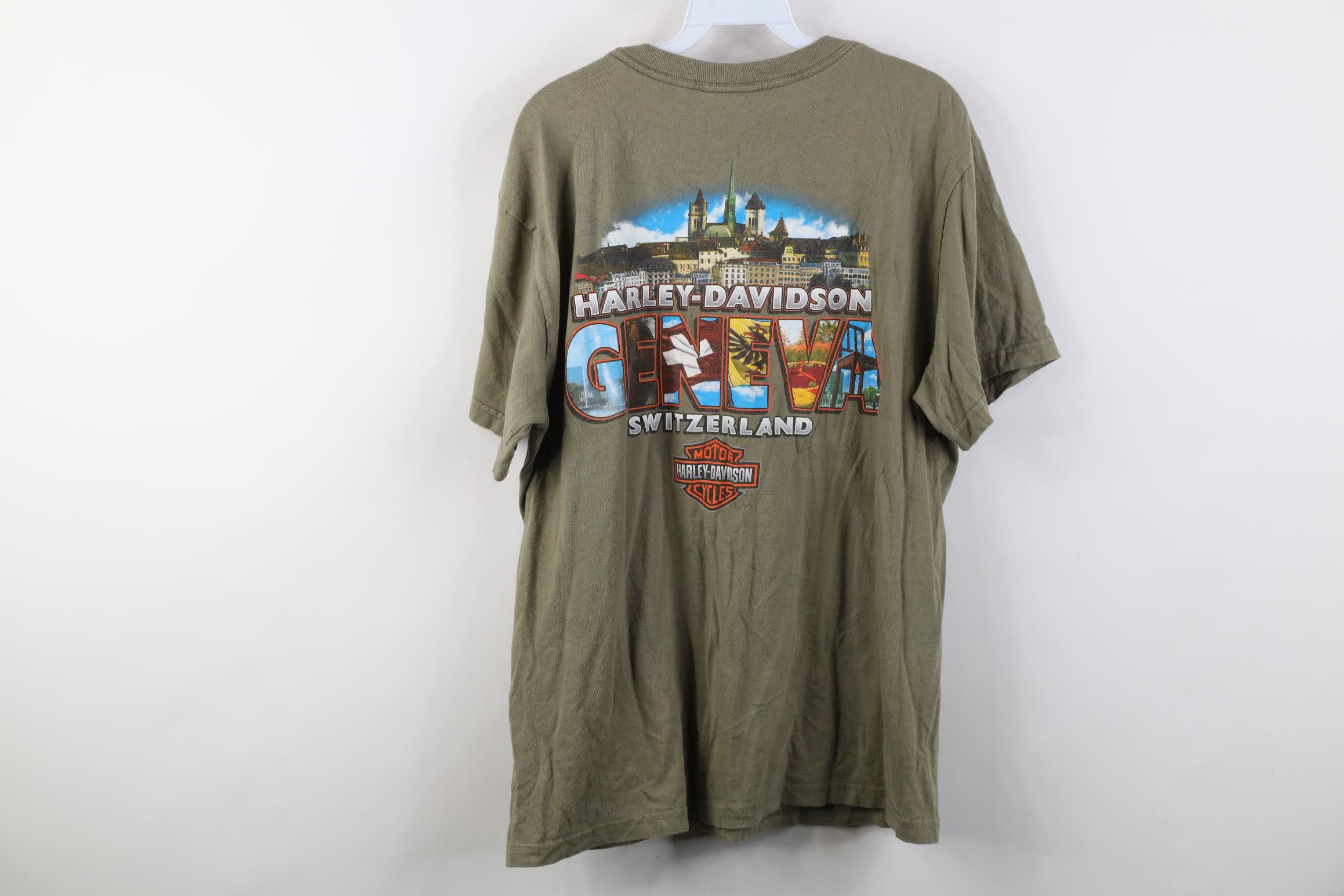 Harley Davidson Y2K Harley Davidson Military Geneva Switzerland T-Shirt USA Size US L / EU 52-54 / 3 - 12 Thumbnail