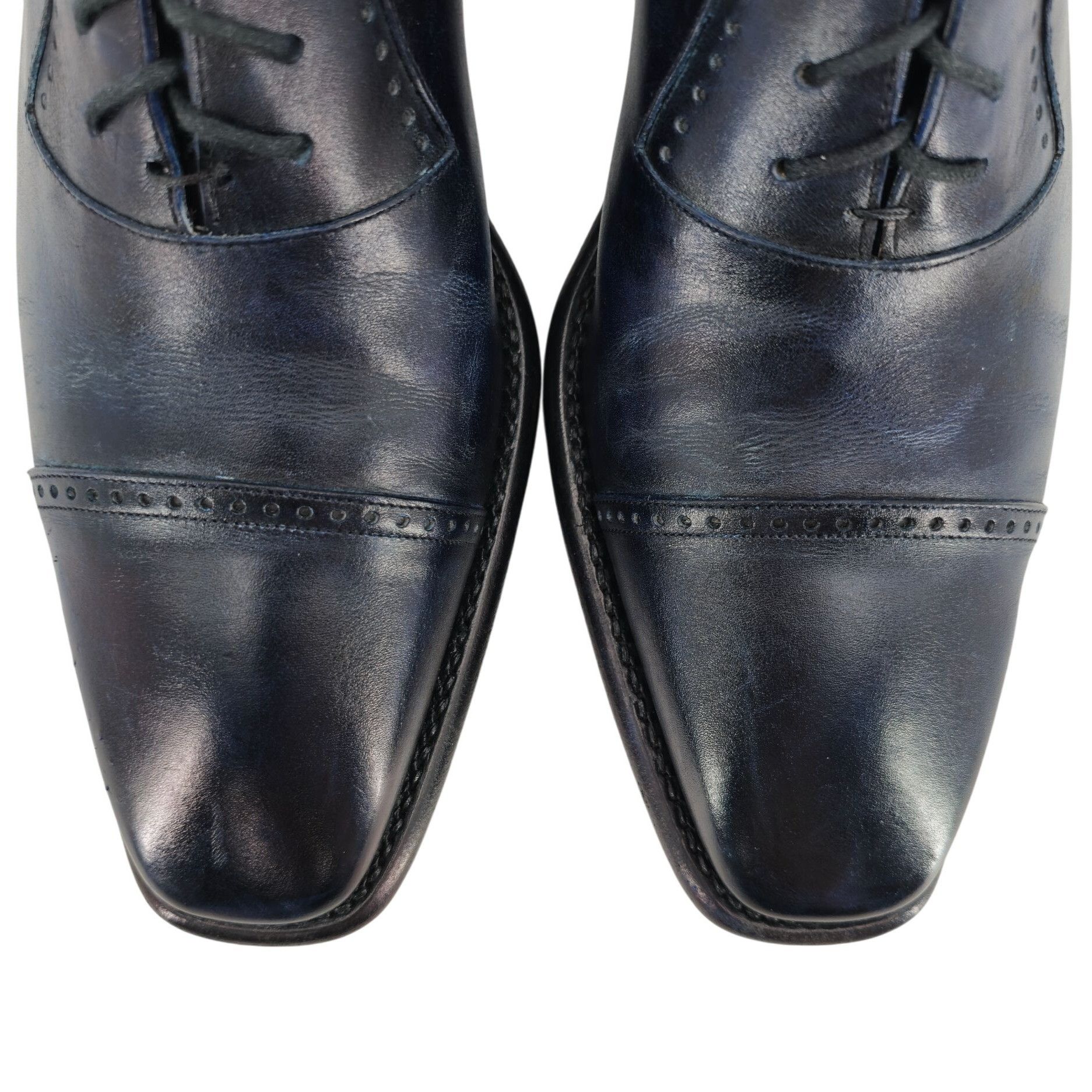 Barneys New York Calzoleria Harris Barneys New York Men 9.5 Blue Leather Shoe Size US 9.5 / EU 42-43 - 8 Thumbnail
