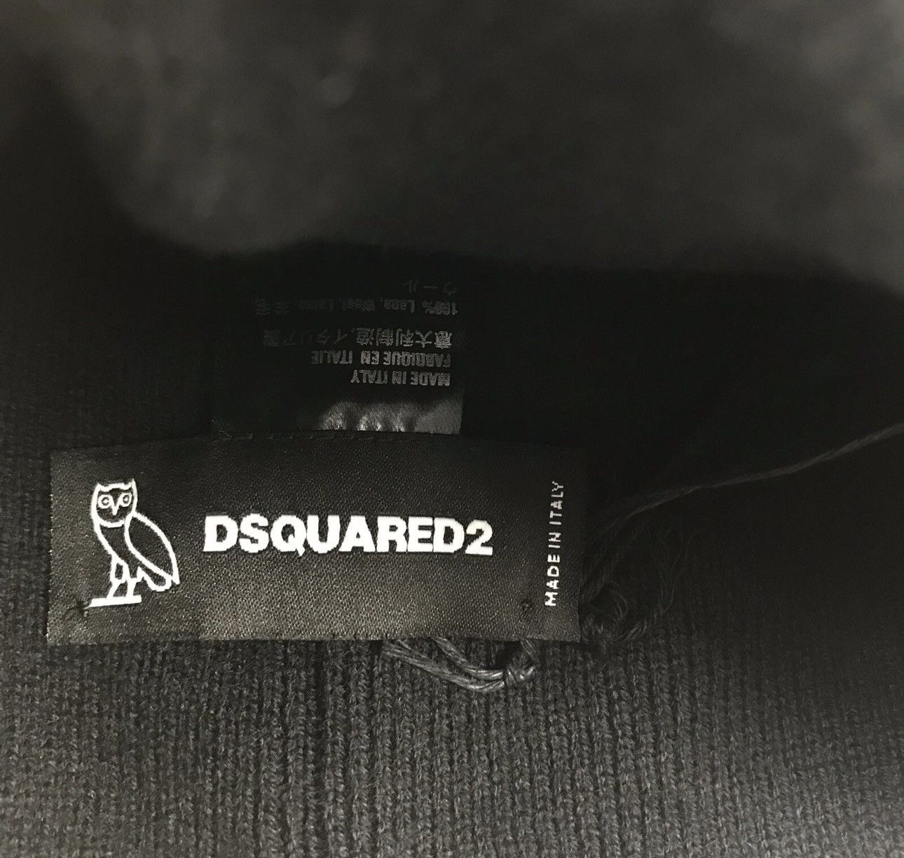 Dsquared2 X DRAKE OVO CAPSULE EMBELLISHED WOOL KNIT BEANIE Size ONE SIZE - 4 Thumbnail