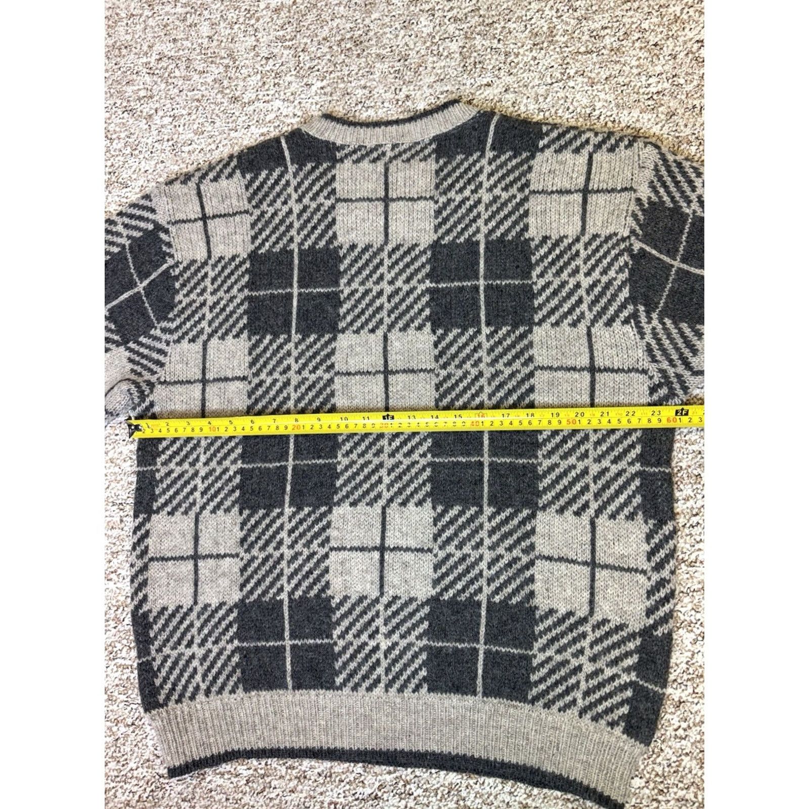 Vintage VINTAGE LL Bean Wool USA Crew Neck Plaid Sweater Mens Large Size US L / EU 52-54 / 3 - 6 Thumbnail