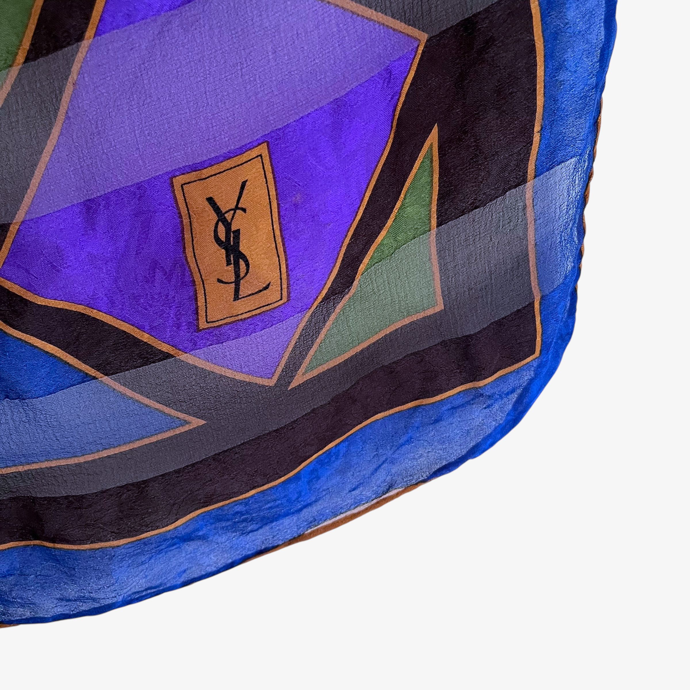 Yves Saint Laurent Vintage 80s Yves Saint Laurent YSL Abstract Print Silk Scarf Size ONE SIZE - 3 Thumbnail