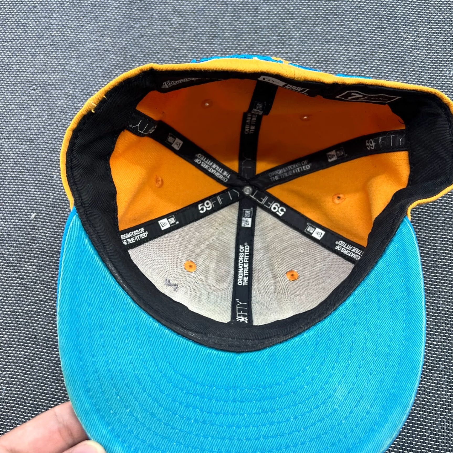 New Era New Era 59Fifty Cap Hat Fitted 7 1/4 Orange Blue Fred Flintstone Hannah Barbera Unisex Adults Baseball Cap Multicolor Adjustable Shirt? Size ONE SIZE - 4 Thumbnail