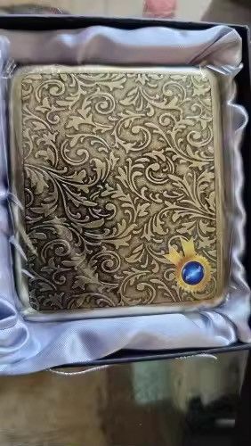 Japanese Brand Pure Bronze Engraved Cigarette Case - Retro Aesthetic Size ONE SIZE - 2 Thumbnail