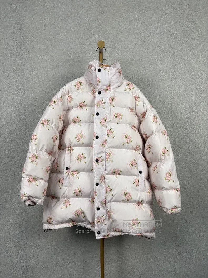 Balenciaga Balenciaga Floral Print Down Jacket Size XXS / US 00 / IT 34 - 1 Thumbnail