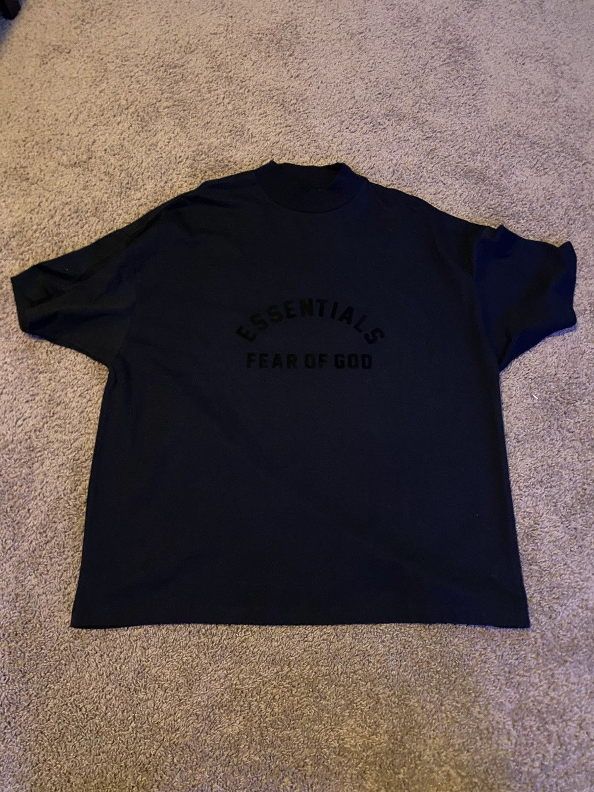 Designer × Essentials × Fear of God Essentials Fear Of Gd Jet Black T-Shirt Size US M / EU 48-50 / 2 - 1 Thumbnail