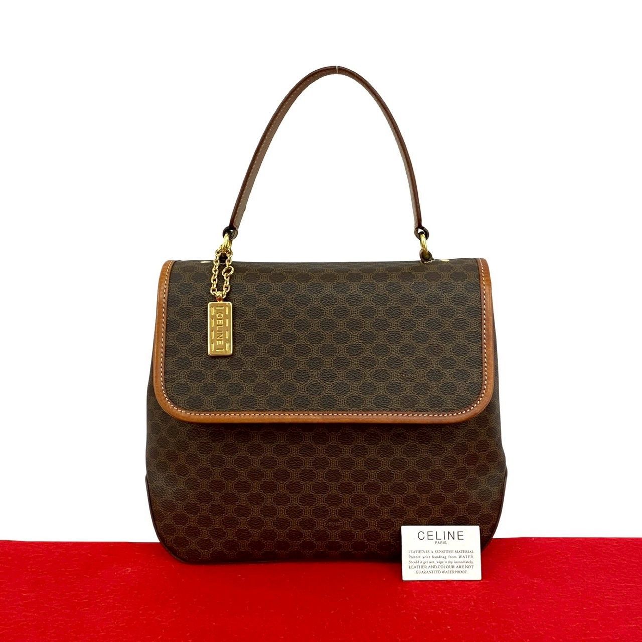 Celine Celine Macadam Blazon Triomphe Leather Handbag Leather Tote Bag Duty Free For Usa in Brown, Women's
