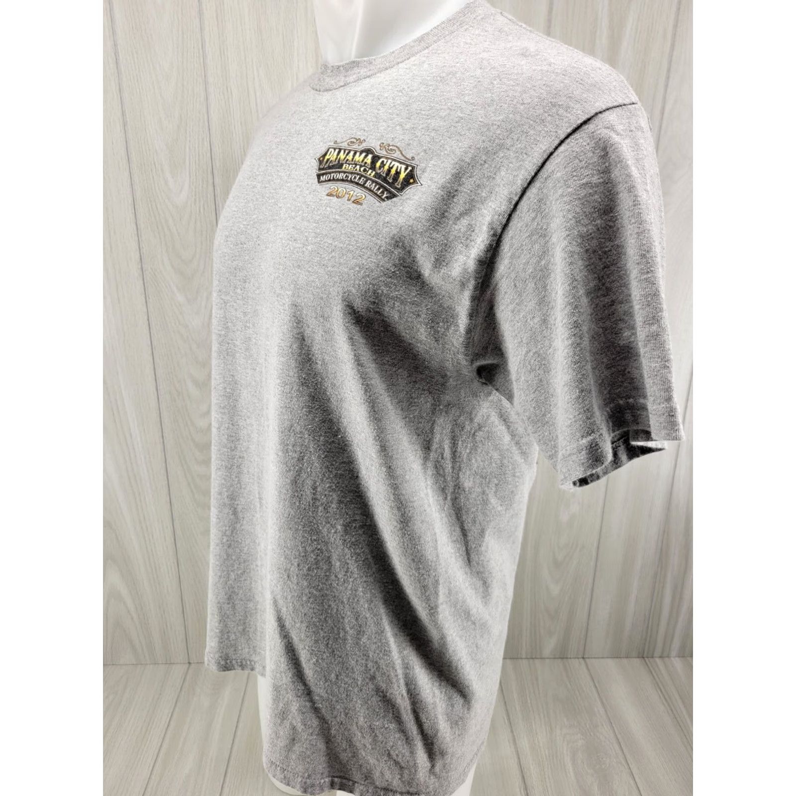Delta VINTAGE Panama City Beach Rally Week Rider T-Shirt Gray L Men Shirt 2012 Biker Motorcycle Rock Skull Size US L / EU 52-54 / 3 - 3 Thumbnail