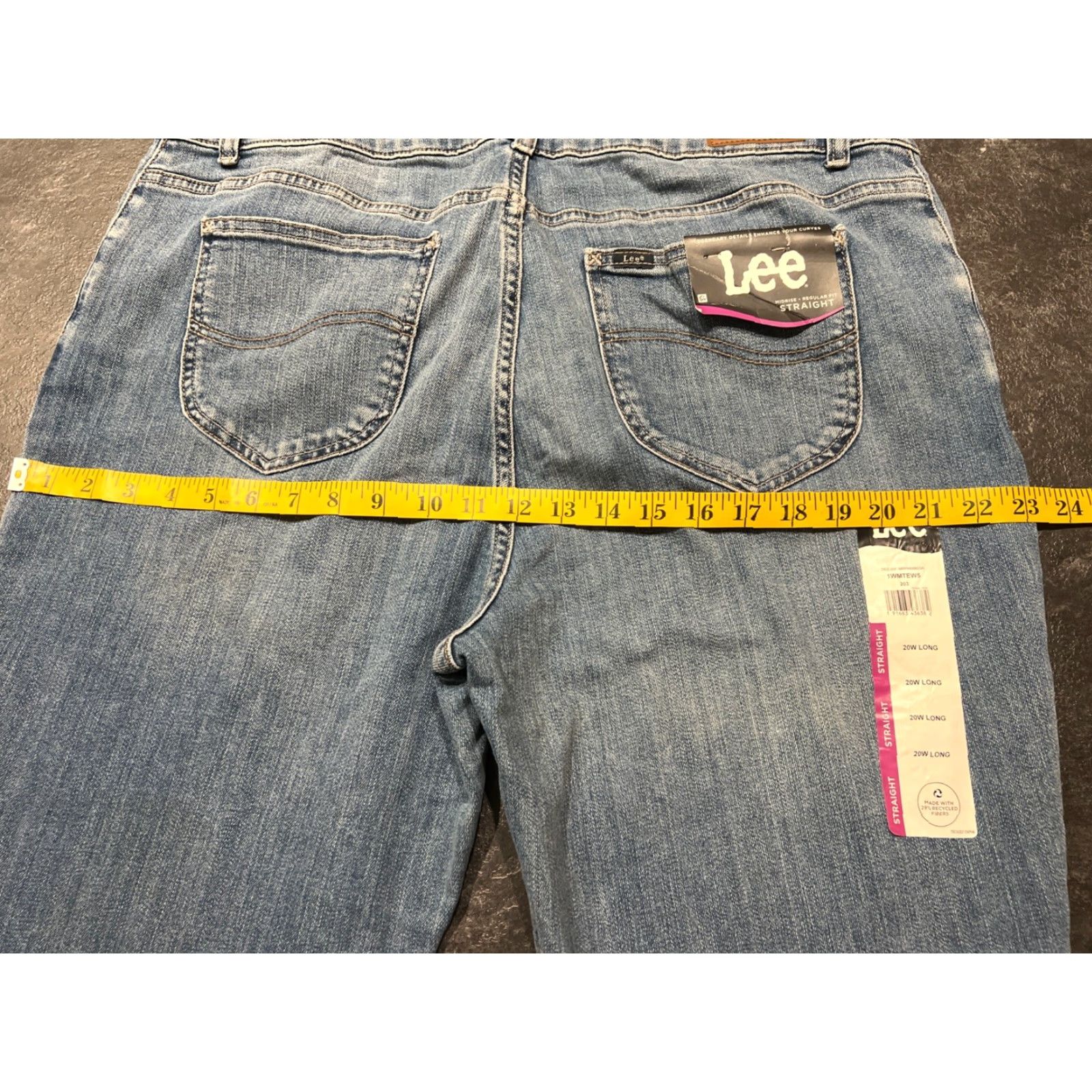 Lee Lee Women's 20W Blue Straight Denim Jeans Regular Fit Mid Rise Size 42" / US 20 - 5 Thumbnail