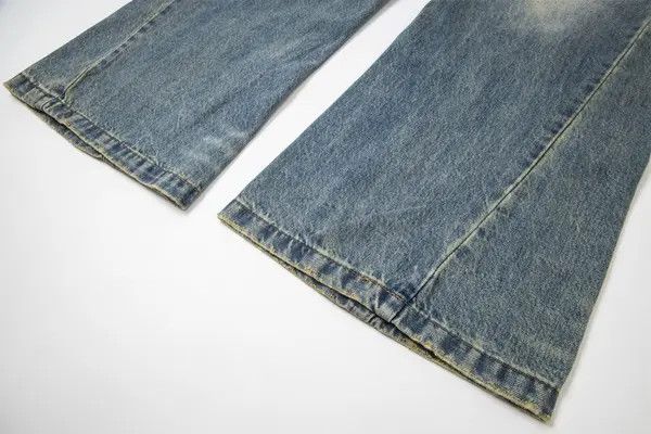 Japanese Brand VIBE Punk distressed men's casual washed loose flared jeans Size US 32 / EU 48 - 5 Thumbnail