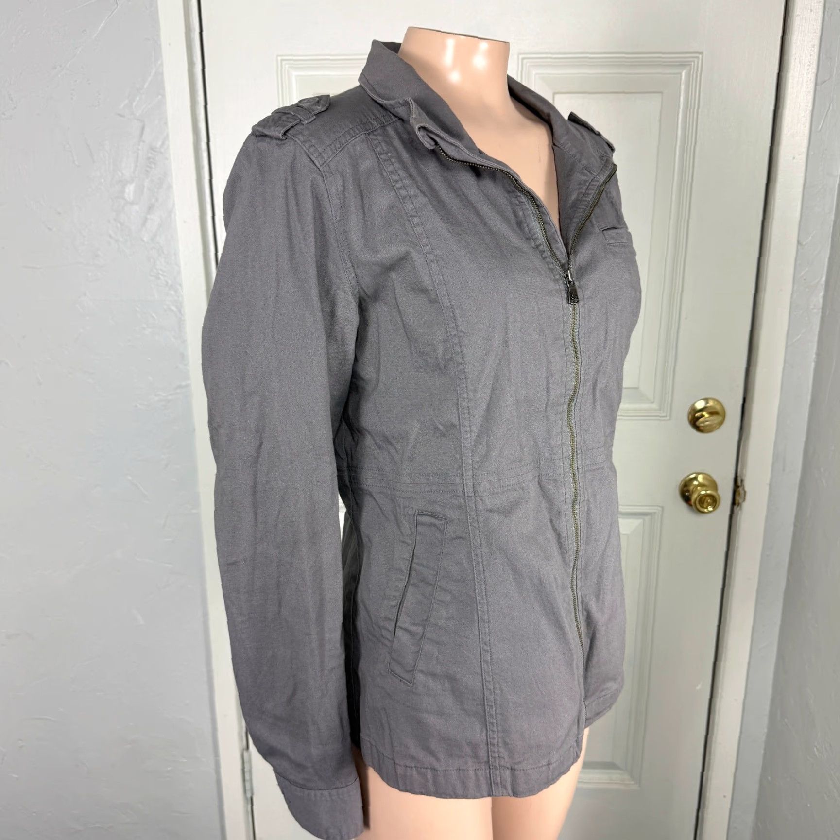 Prana Prana Mayve Women's Jacket Coat Medium Short Cotton Zip Logo Solid Long Sleeve Casual Winter Fall Spring Size M / US 6-8 / IT 42-44 - 4 Thumbnail