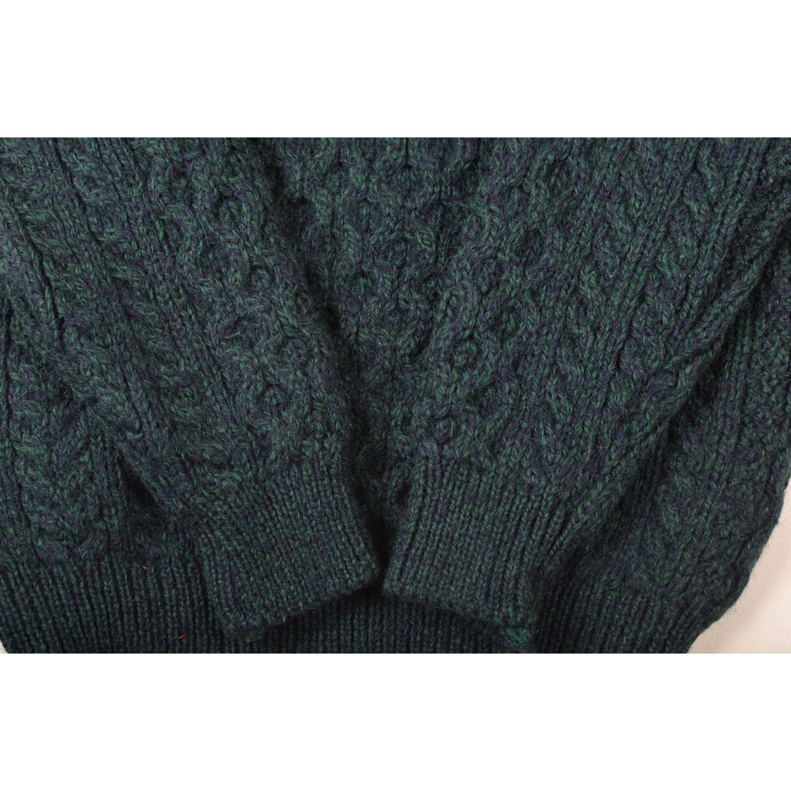 Vintage It's Traditional Tis Irish Cable Knit Green Wool Sweater L Mens Pullover, Size L, Green, Pure New Wool, Vintage-Style Cable Knit, 100% Wool Size US L / EU 52-54 / 3 - 4 Thumbnail