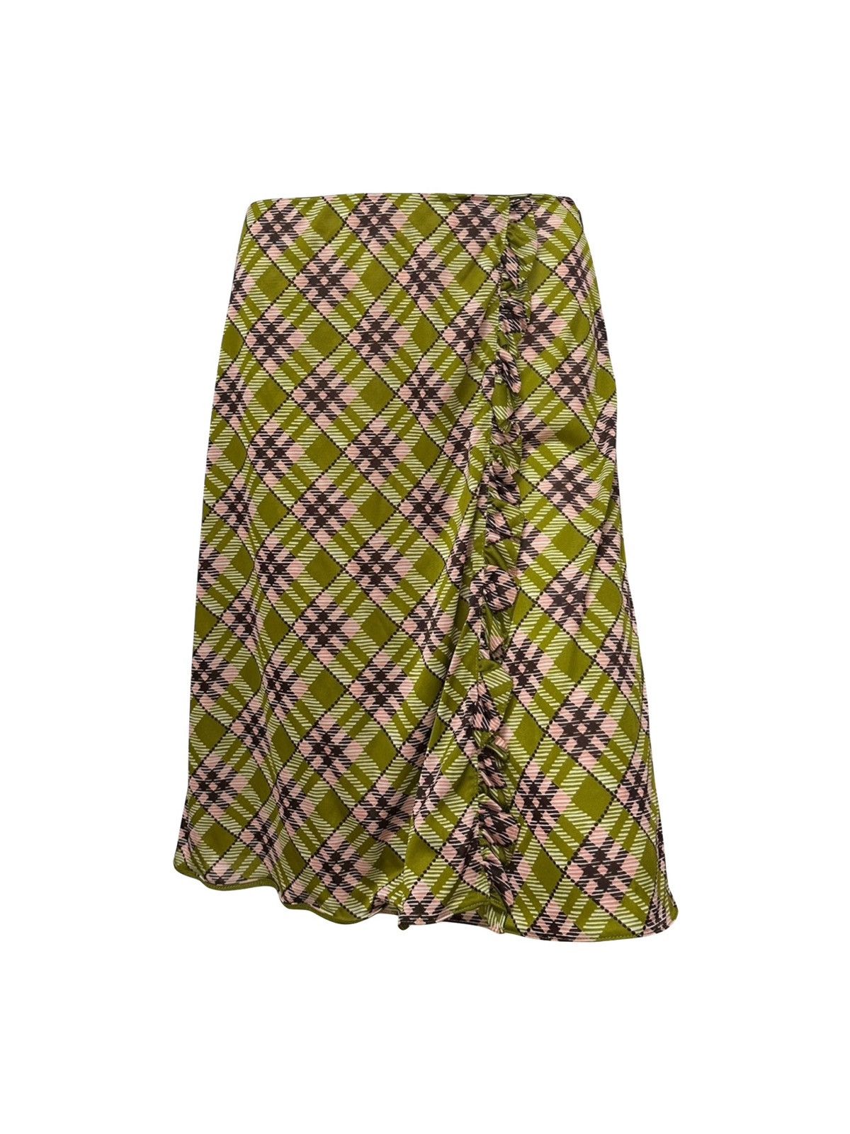 Miu Miu MIU MIU F/W 2020 Printed Ruffle-Trimmed Jersey Midi Skirt Size 26" / US 2 / IT 38 - 1 Thumbnail
