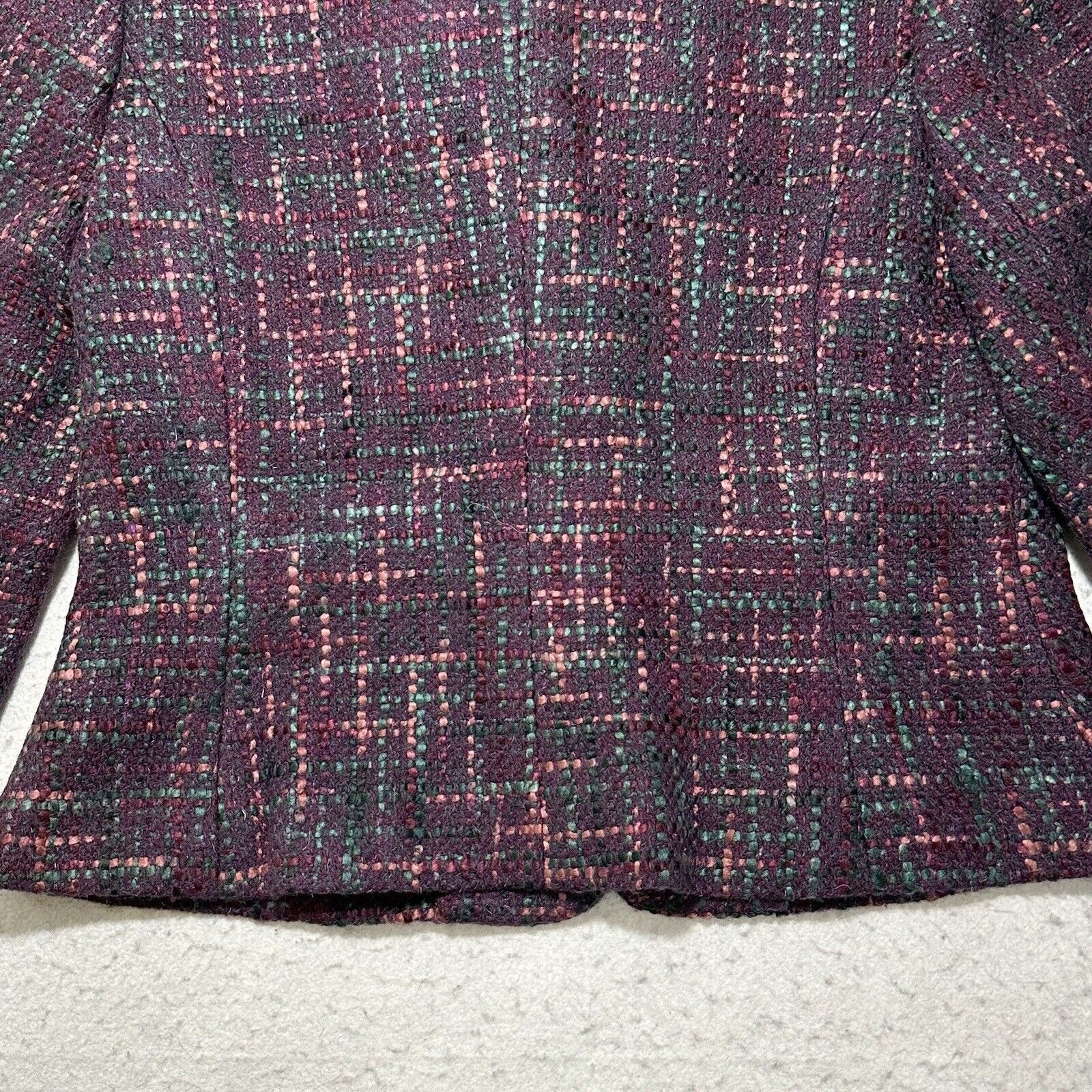 Other Kate Hill 6 Wool Blazer Purple Wooden Button Front Flower Size M / US 6-8 / IT 42-44 - 15 Thumbnail