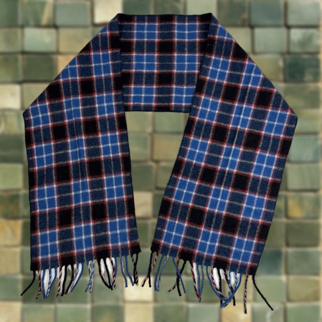 Vintage VINTAGE Dhariuwal Wool Scarf Plaid Wool India Green Blue Scarf 1980s Womens/Unisex? Size ONE SIZE - 1 Thumbnail