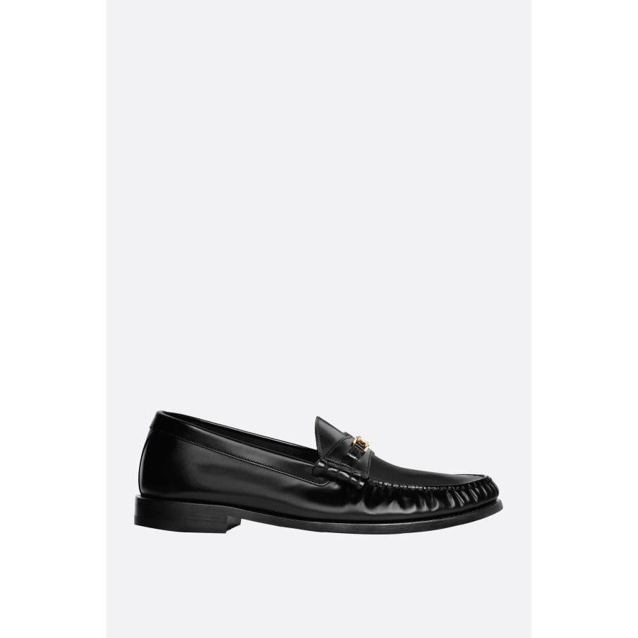 CELINE Luco Triomphe Polished Black Loafers New & Authentic