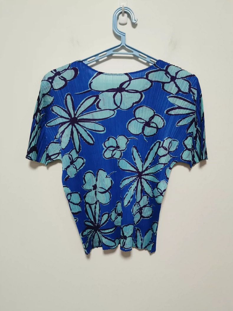 Issey Miyake issey miyake size:3 Flower-pleated short sleeves Size XXS / US 00 / IT 34 - 2 Thumbnail