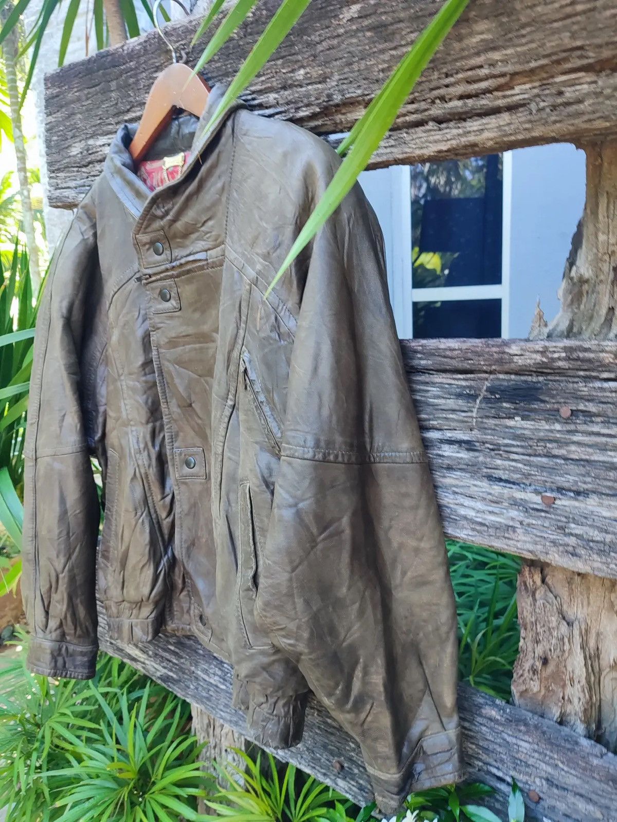 Designer Vintage Focardi Italy Brown Distressed Leather Jacket Size US M / EU 48-50 / 2 - 6 Thumbnail