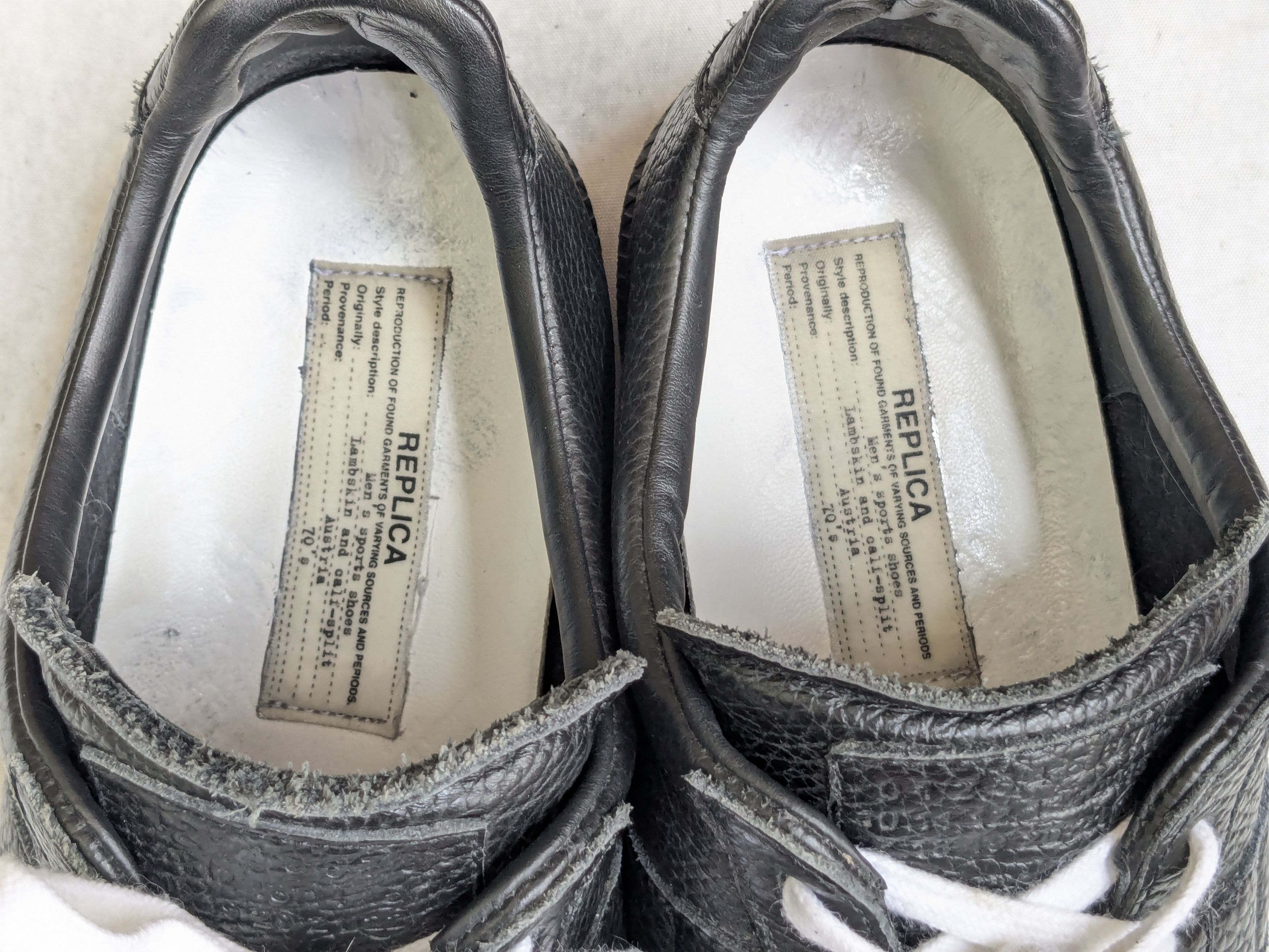 Maison Margiela Maison Margiela Replica GAT Black Paint Splatter 12 45 White Size US 12 / EU 45 - 6 Thumbnail