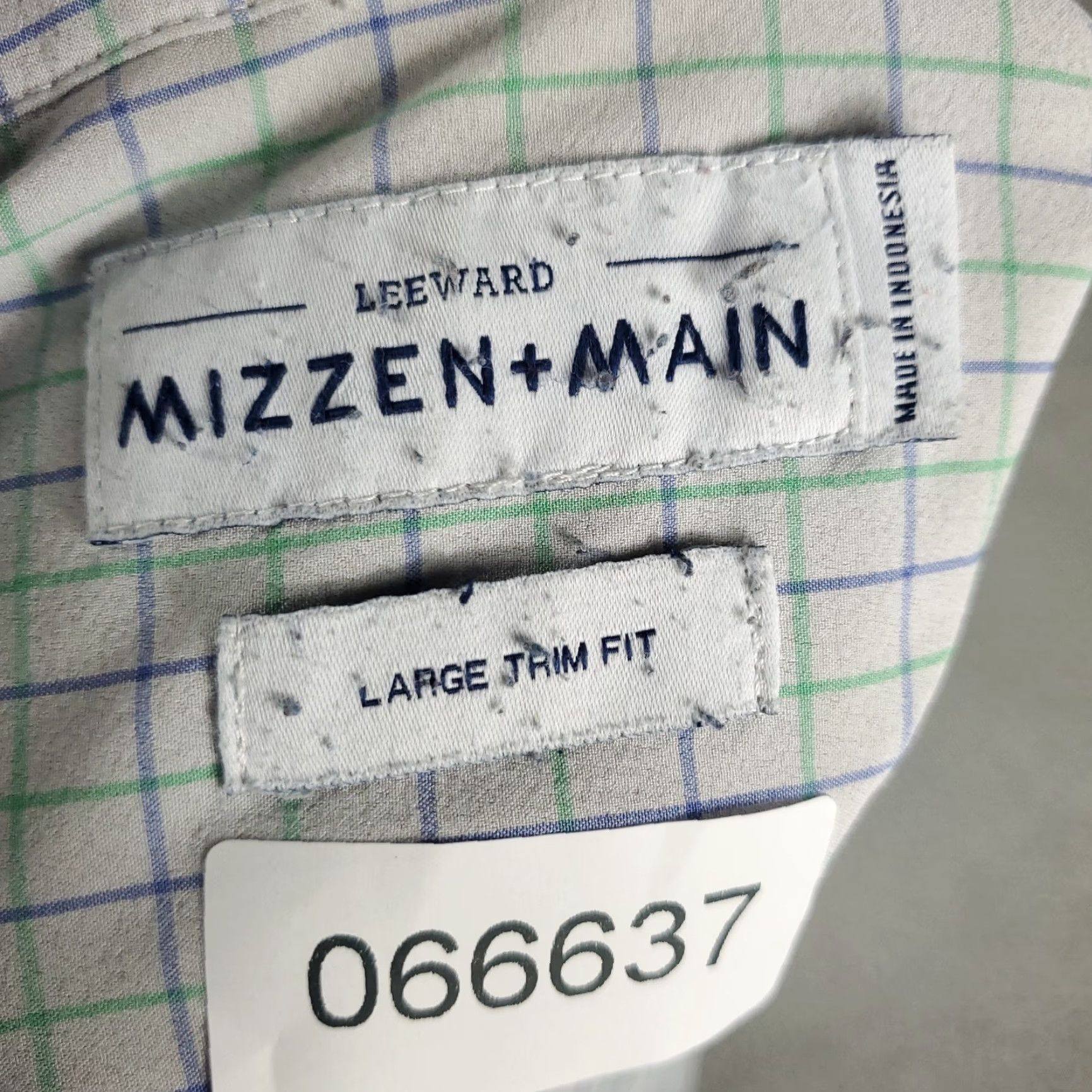 Mizzen+Main Mizzen+Main Shirt Mens L Gray Blue Check Slim Fit Stretch Button Up Shirt Size US L / EU 52-54 / 3 - 7 Thumbnail