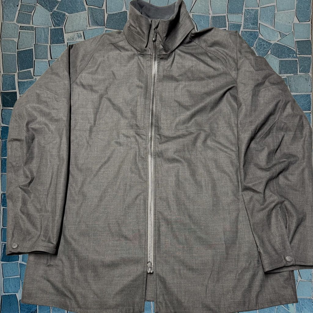 Qor Coat Mens 1XL Gray Wool Blend Full Zip Mid Length Overcoat Travel Casual, Men's