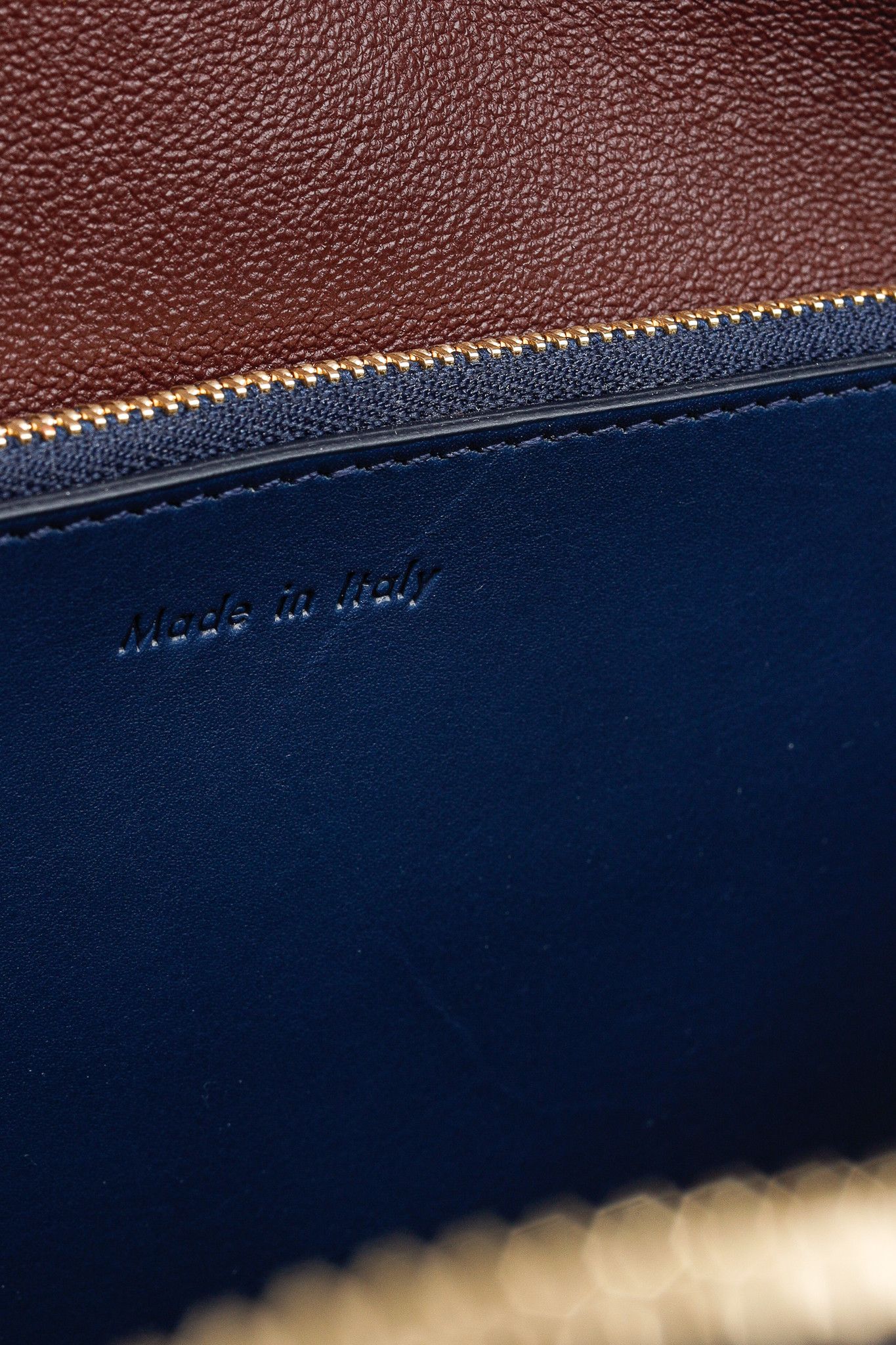 Celine Celine AW/14 Top Handle Blue Leather Brown-Trim Bag Size ONE SIZE - 12 Thumbnail