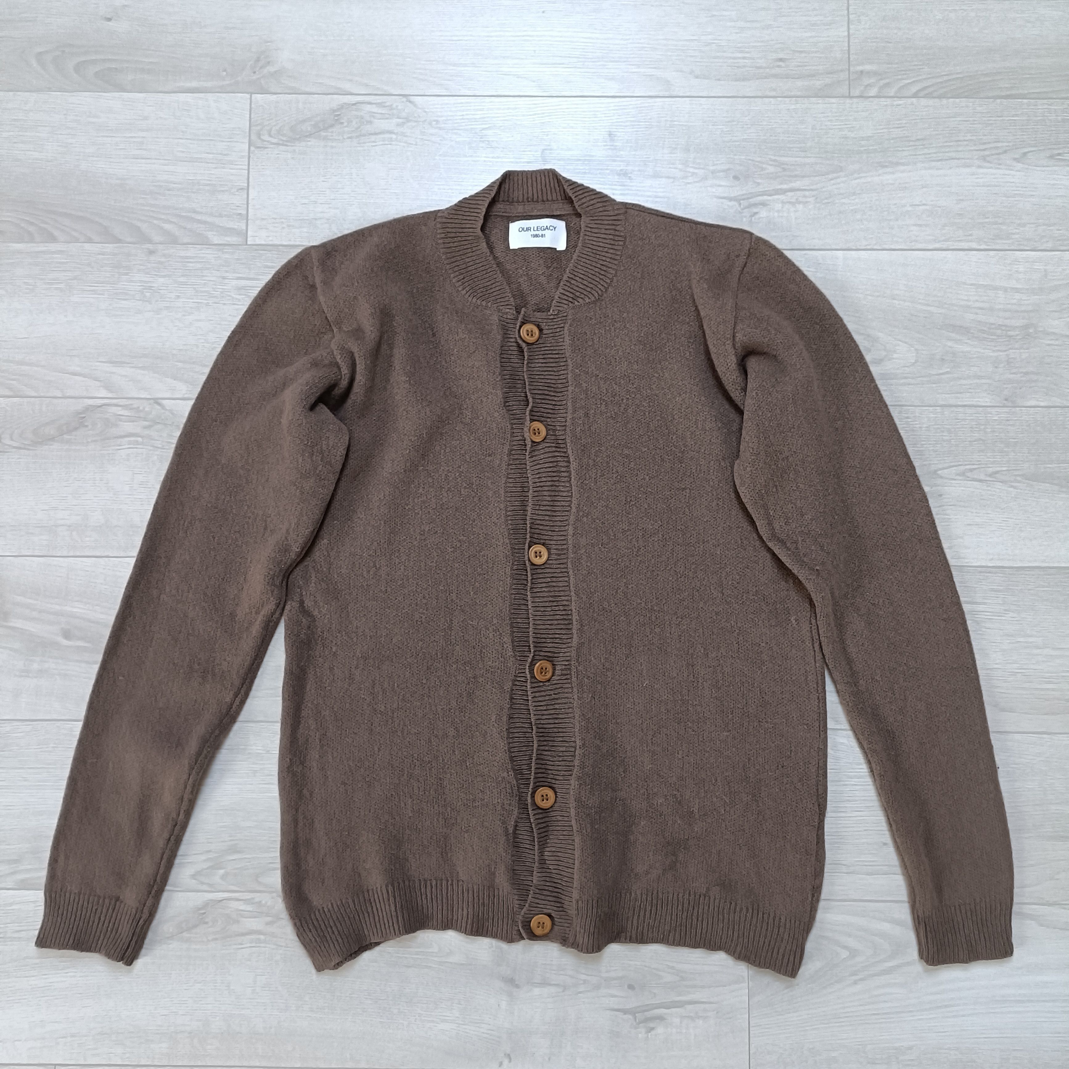 Our Legacy Men's Brown Lambswool Cardigan ! Size US L / EU 52-54 / 3 - 1 Thumbnail