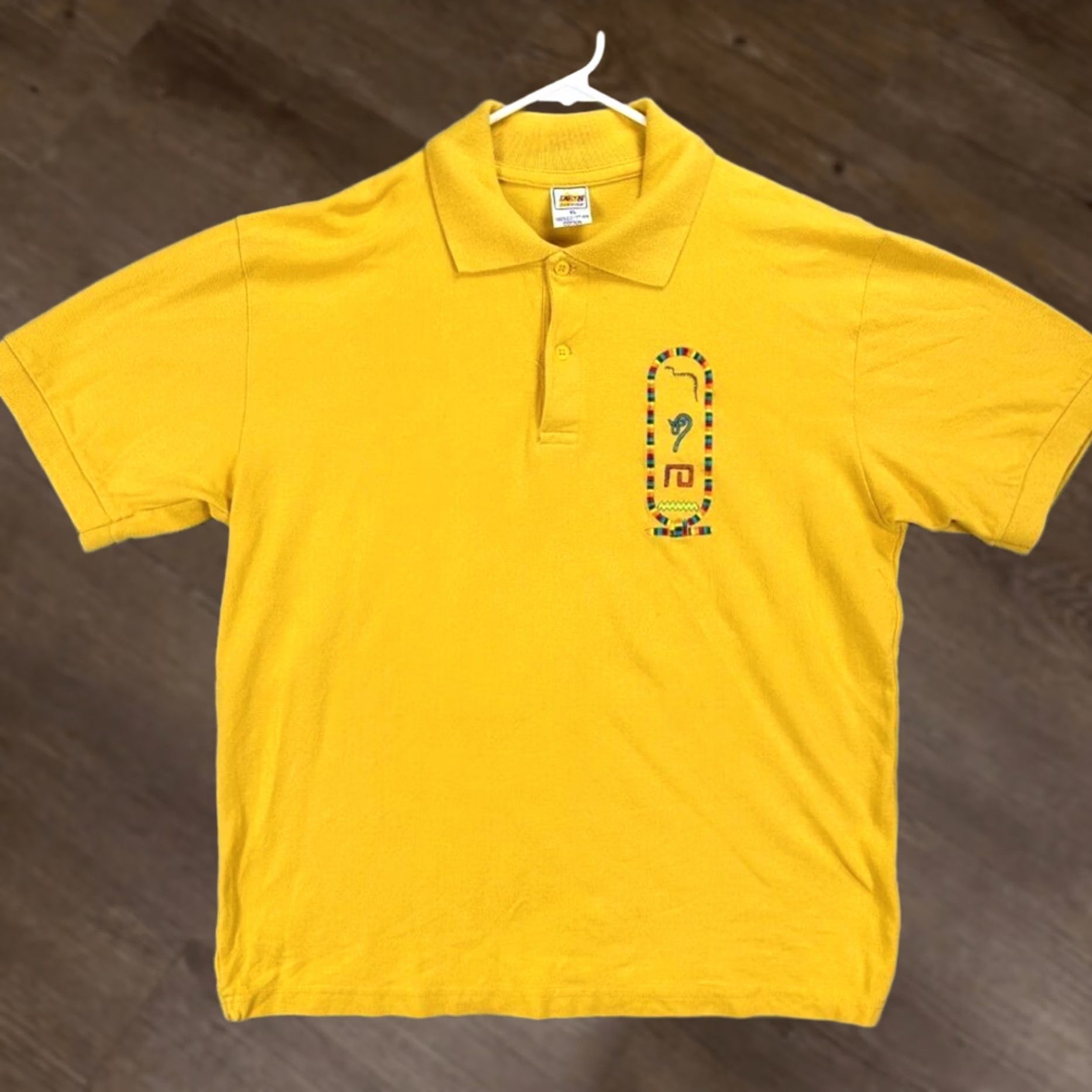 Vintage VINTAGE Darwish Polo Shirt Men XL 100% Egyptian Cotton Yellow Embroidered Rugby Shirt Polo Short Sleeve Mens XL Size US XL / EU 56 / 4 - 1 Thumbnail