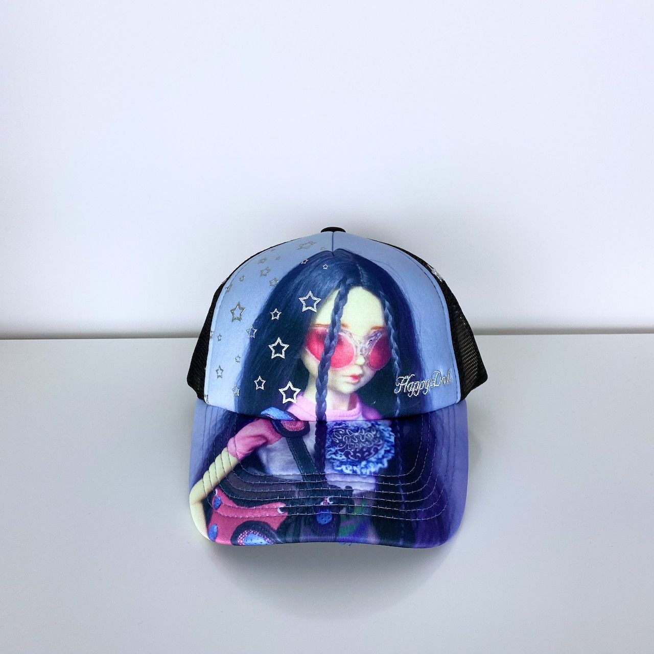 Happy99 Happy 99 black and green knitted visor brim cap | Grailed