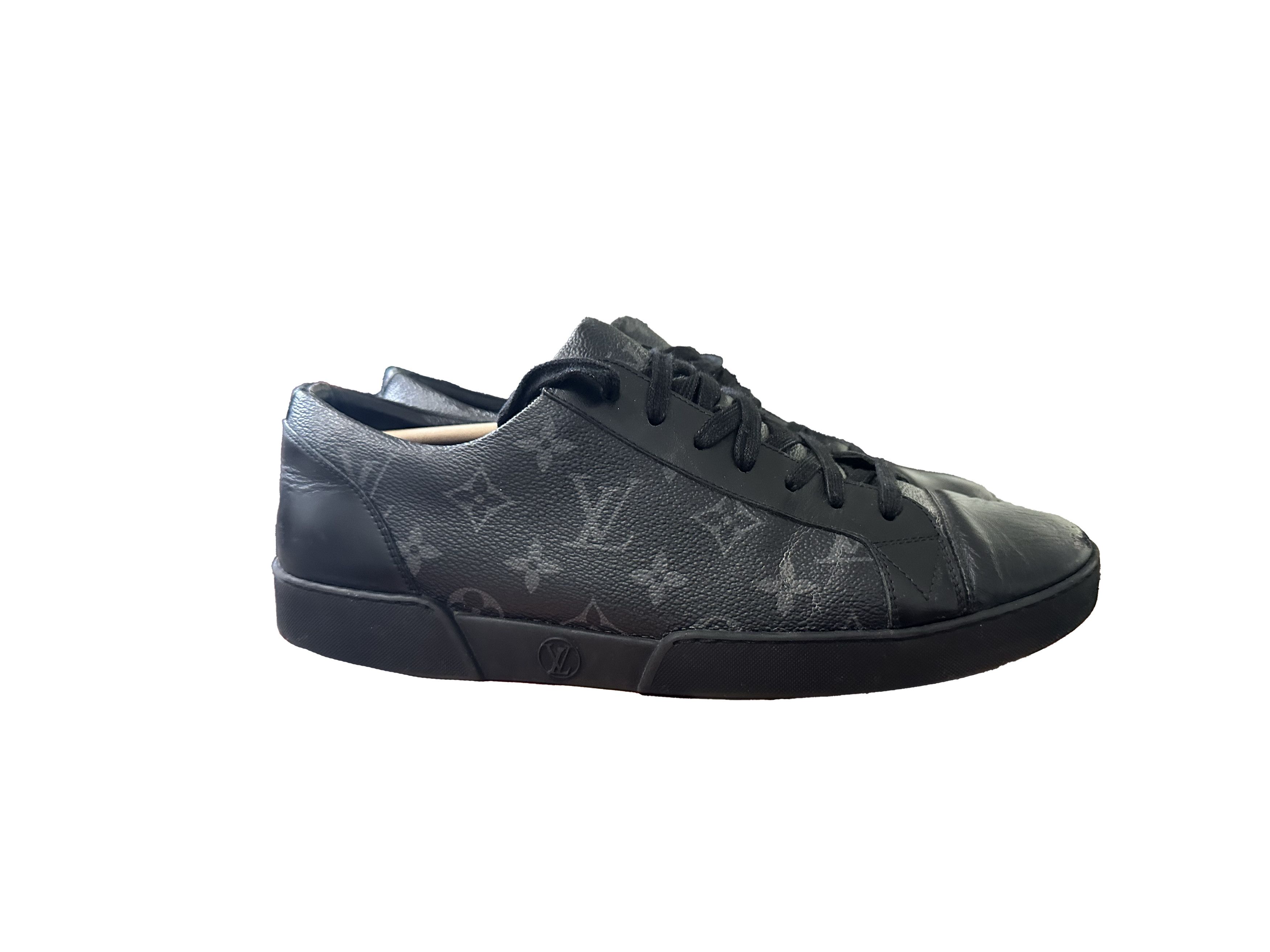 Louis Vuitton Louis Vuitton Men’s Black Monogram Sneakers Size US 8.5 / EU 41-42 - 4 Thumbnail