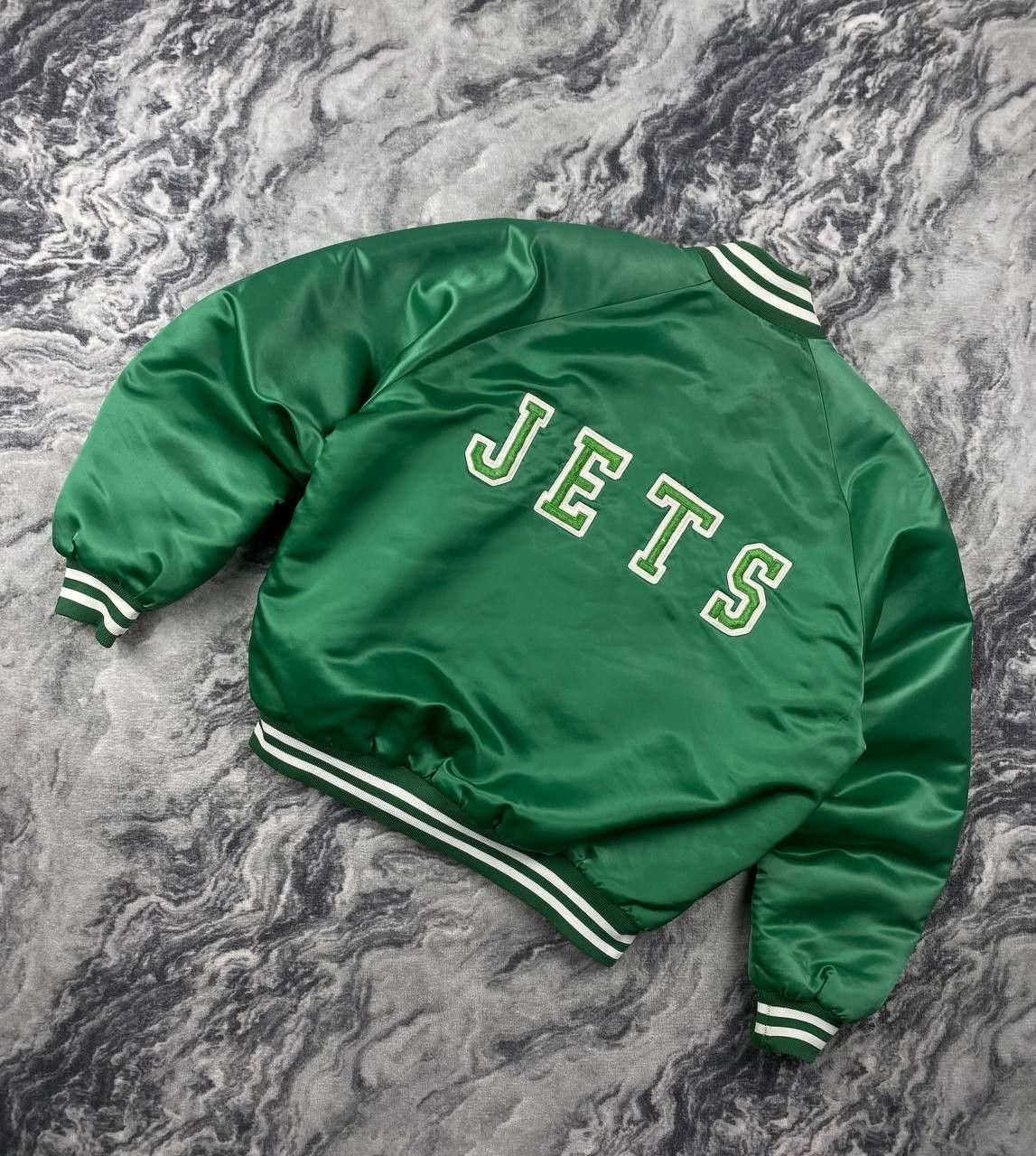 Vintage Vintage New York Jets Chalk Line 90s Bomber Jacket Big Logo Size US XL / EU 56 / 4 - 21 Thumbnail