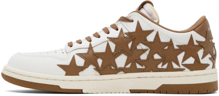 Amiri o1s1wg110325 Stars Low -Top Sneakers in White/Brown Size US 12 / EU 45 - 3 Thumbnail