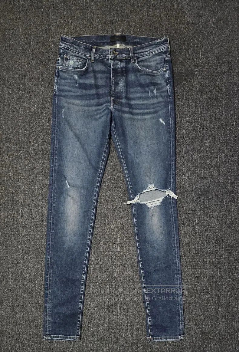 Amiri Amiri Distressed Knee Denim Jeans. Size US 34 / EU 50 - 1 Thumbnail