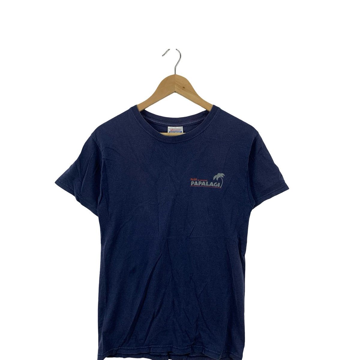 Vintage Vintage Papalagi Logo T-Shirt – Minimal Chest Print Dolphin Size US S / EU 44-46 / 1 - 6 Thumbnail