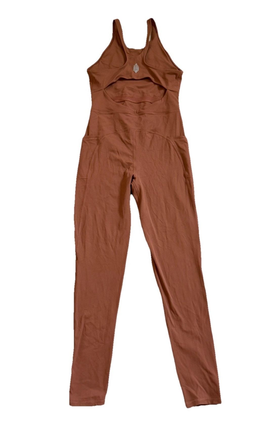 Free People FREE PEOPLE MOVEMENT HIGH NECK JUMPSUIT BODYSUIT BROWN SZ XS Size 26" / US 2 / IT 38 - 1 Thumbnail