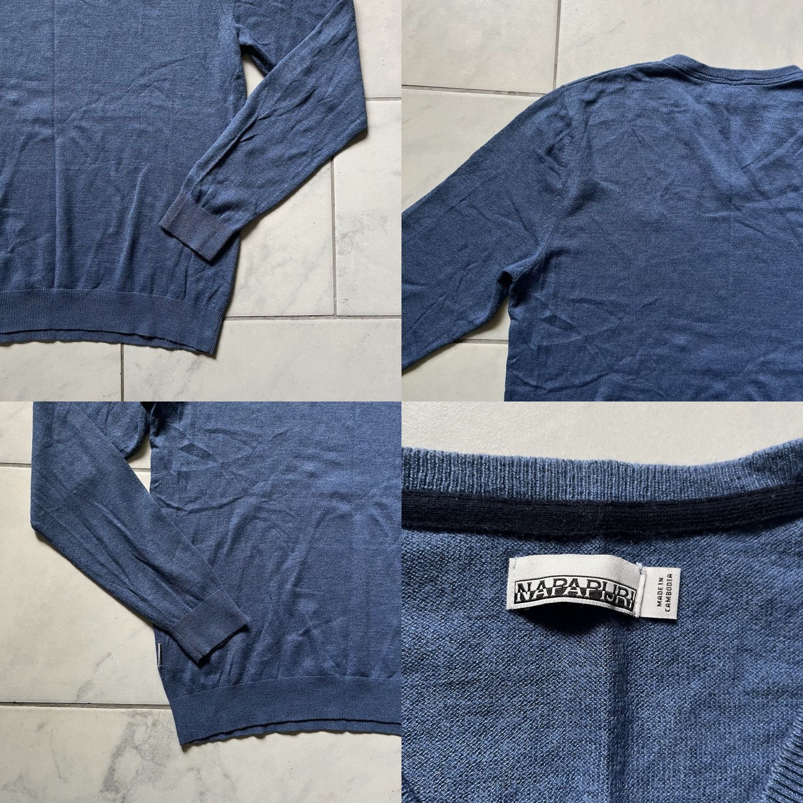 Napapijri Napapijri Sweater Mens V-Neck Blue Wool Blend Pullover Large Regular Knit Jumper Ventage? No Vintage: No Size US L / EU 52-54 / 3 - 9 Thumbnail