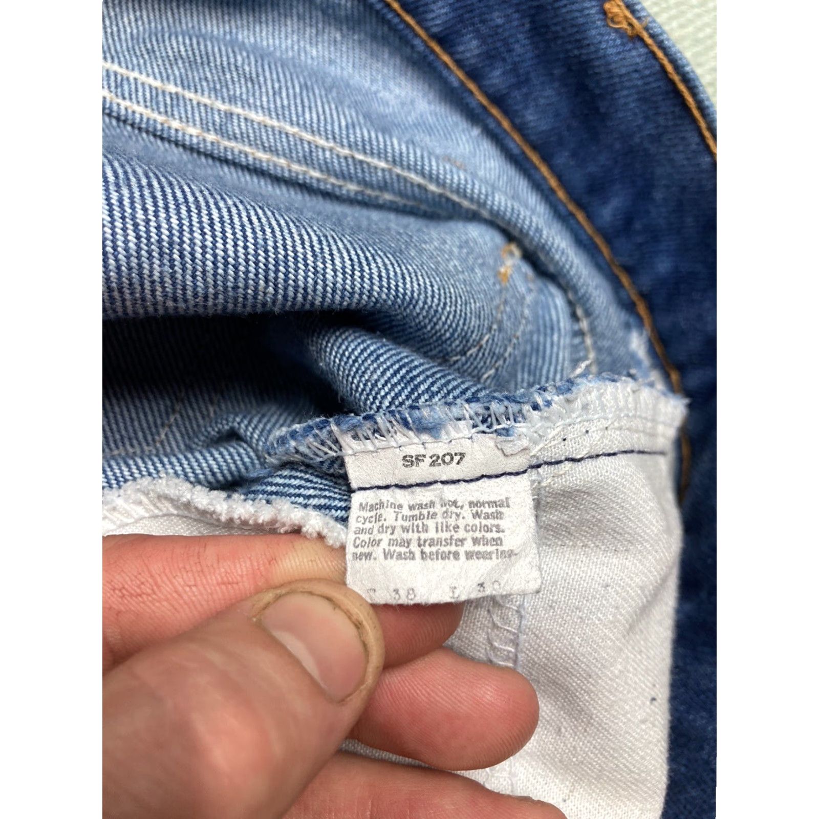 Levi's VINTAGE Levi’s 516 Jeans Men Wide-Leg Dark Indigo 80s 38x29 Baggy Bootcut Orange Tab Blues Full Size US 38 / EU 54 - 7 Thumbnail