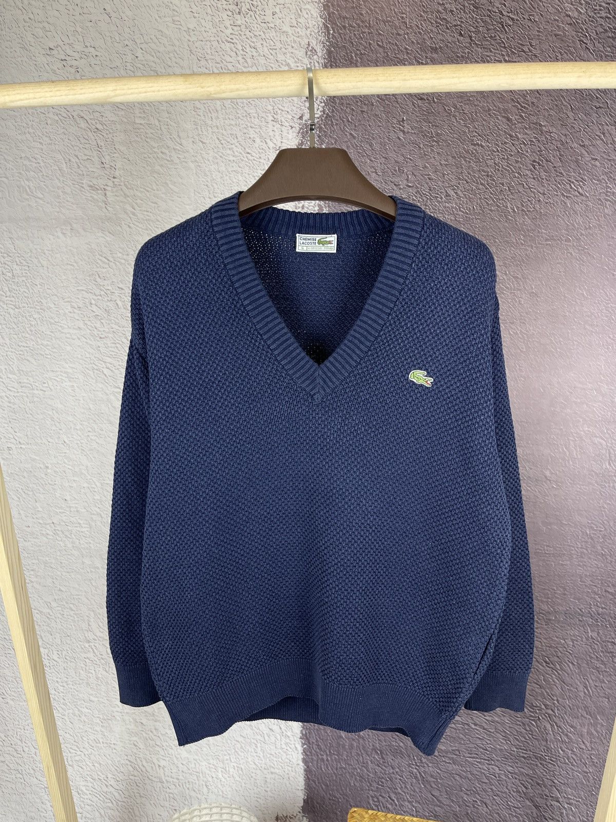 Chemise Lacoste vintage 90s made in Spain blue sweater