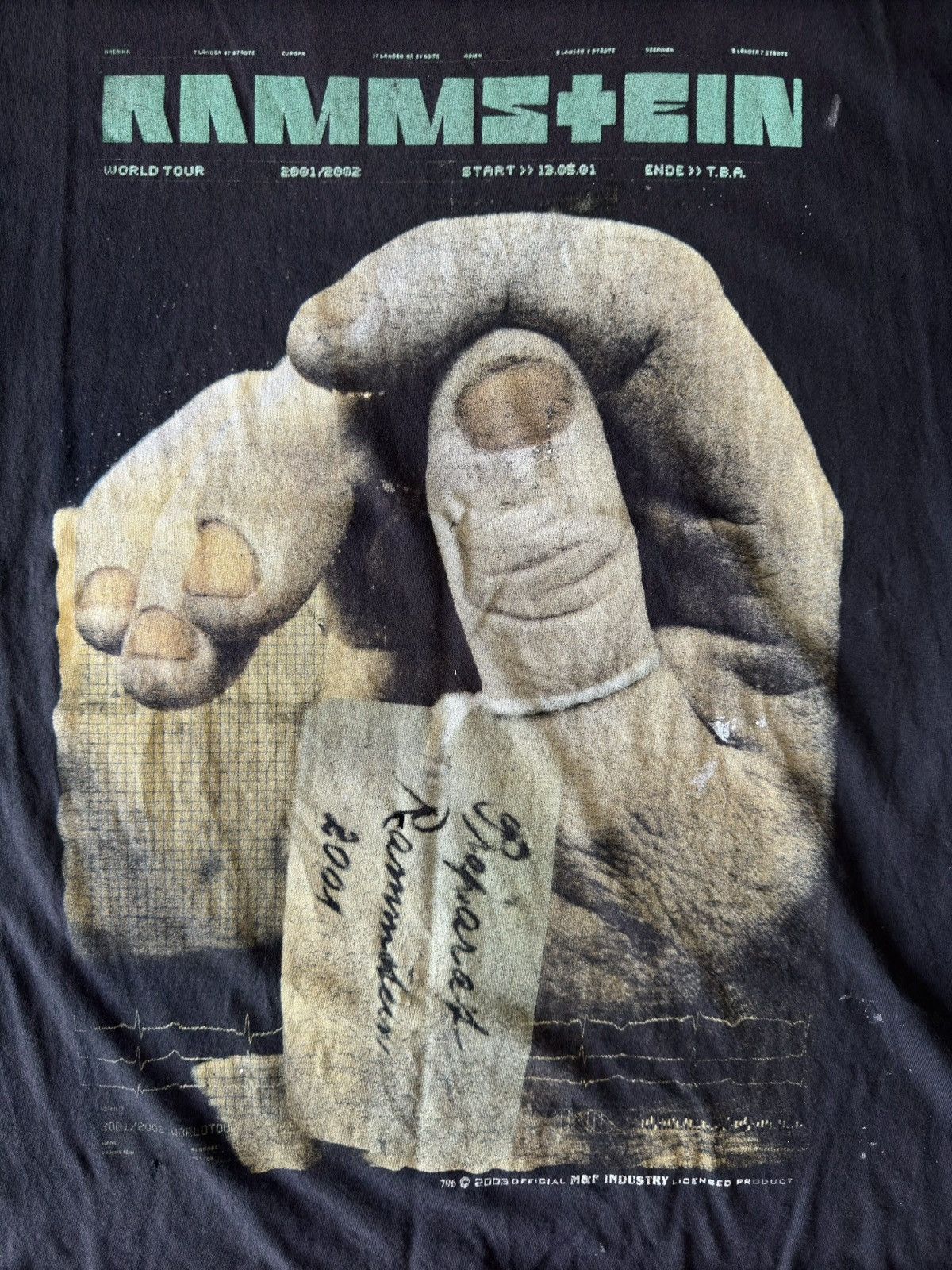 Band Tees × Vintage 2003 Rammstein World Tour 2001/2002 Mutter 00s Vintage Shirt Size US L / EU 52-54 / 3 - 6 Thumbnail