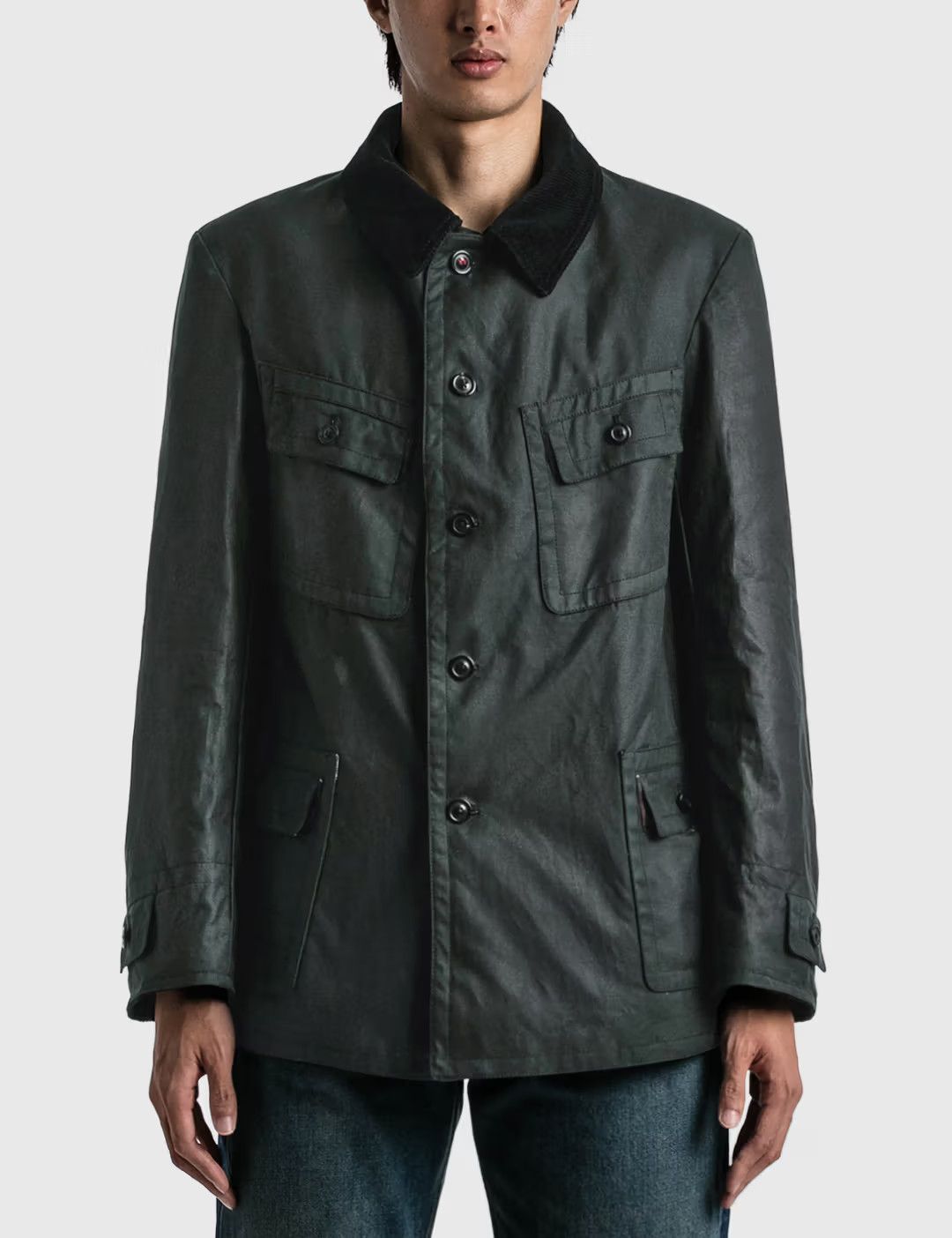 Maison Margiela o1w1db10525 Waxed Cotton Worker Jacket in Dark Green Size US L / EU 52-54 / 3 - 3 Thumbnail