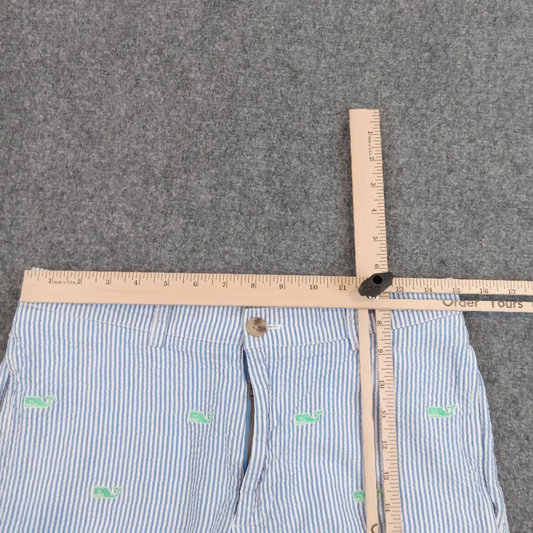 Vineyard Vines VINEYARD VINES Shorts Mens 30 Blue White Striped Seersucker Chino Club Casual Stretch Size US 30 / EU 46 - 5 Thumbnail