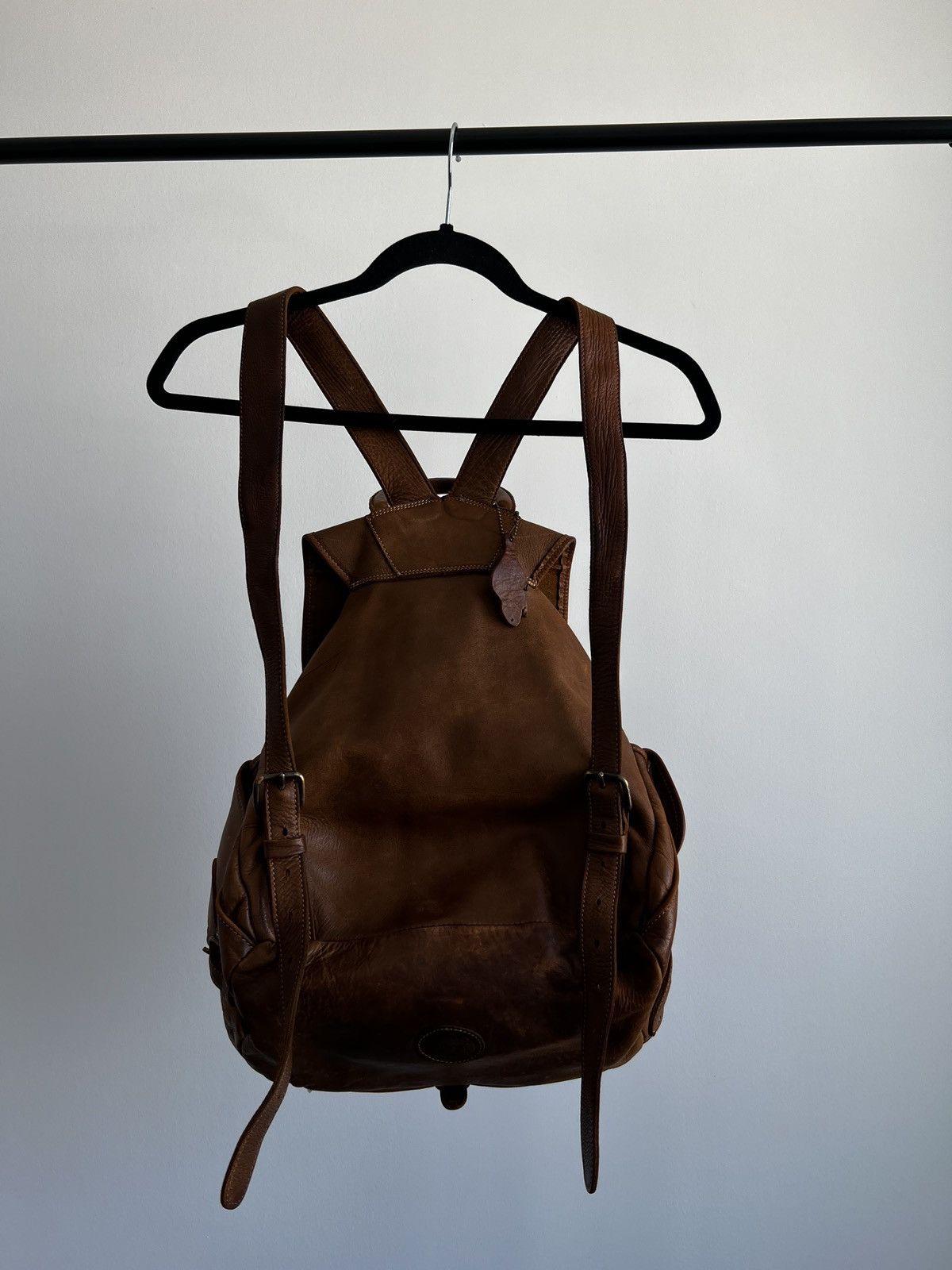 Roots Vintage Roots Tribal Leather Brown Knapsack, Made in Canada Size ONE SIZE - 10 Thumbnail
