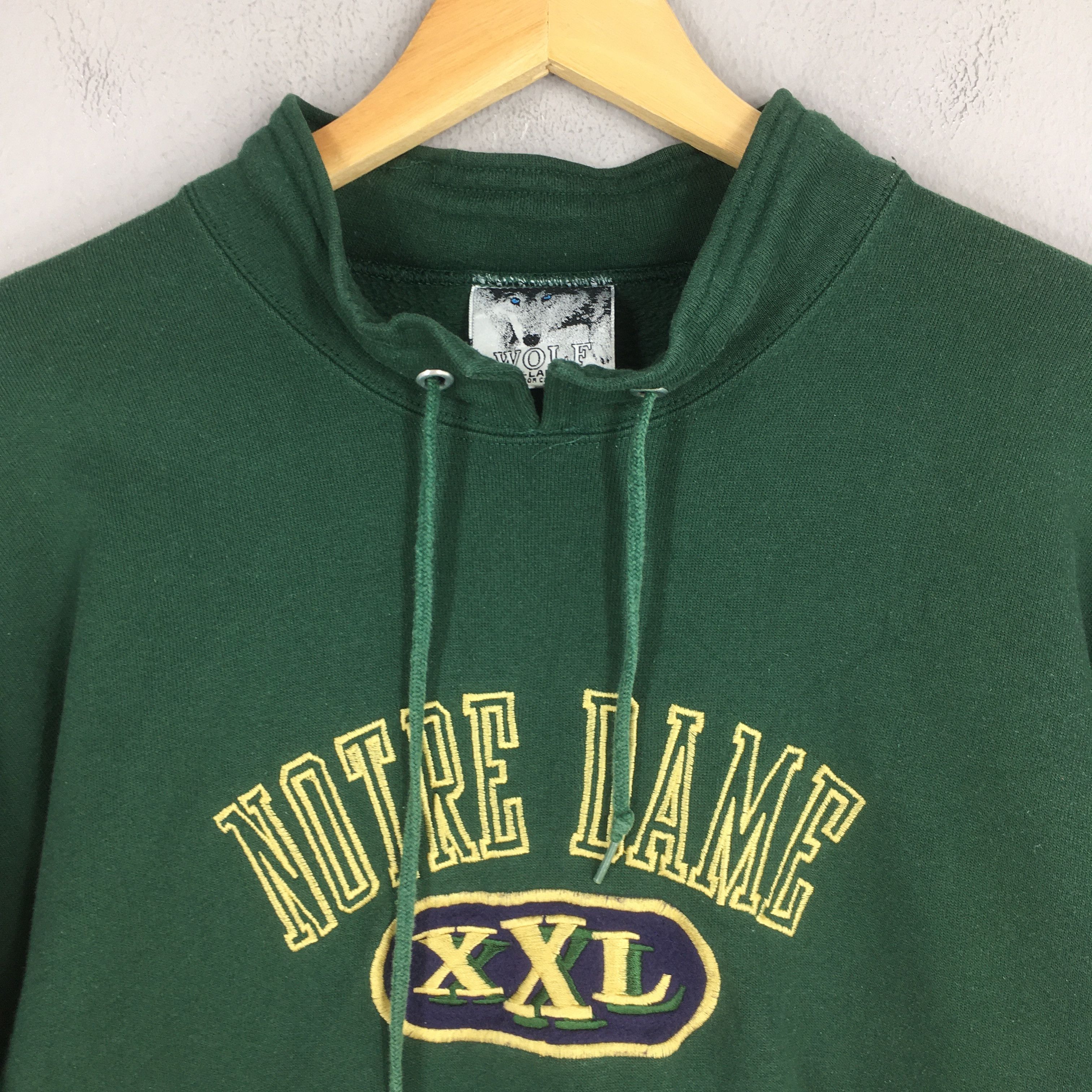 Other Vintage 90s University Notre Dame Green Sweatshirt XLarge Size US XL / EU 56 / 4 - 2 Thumbnail