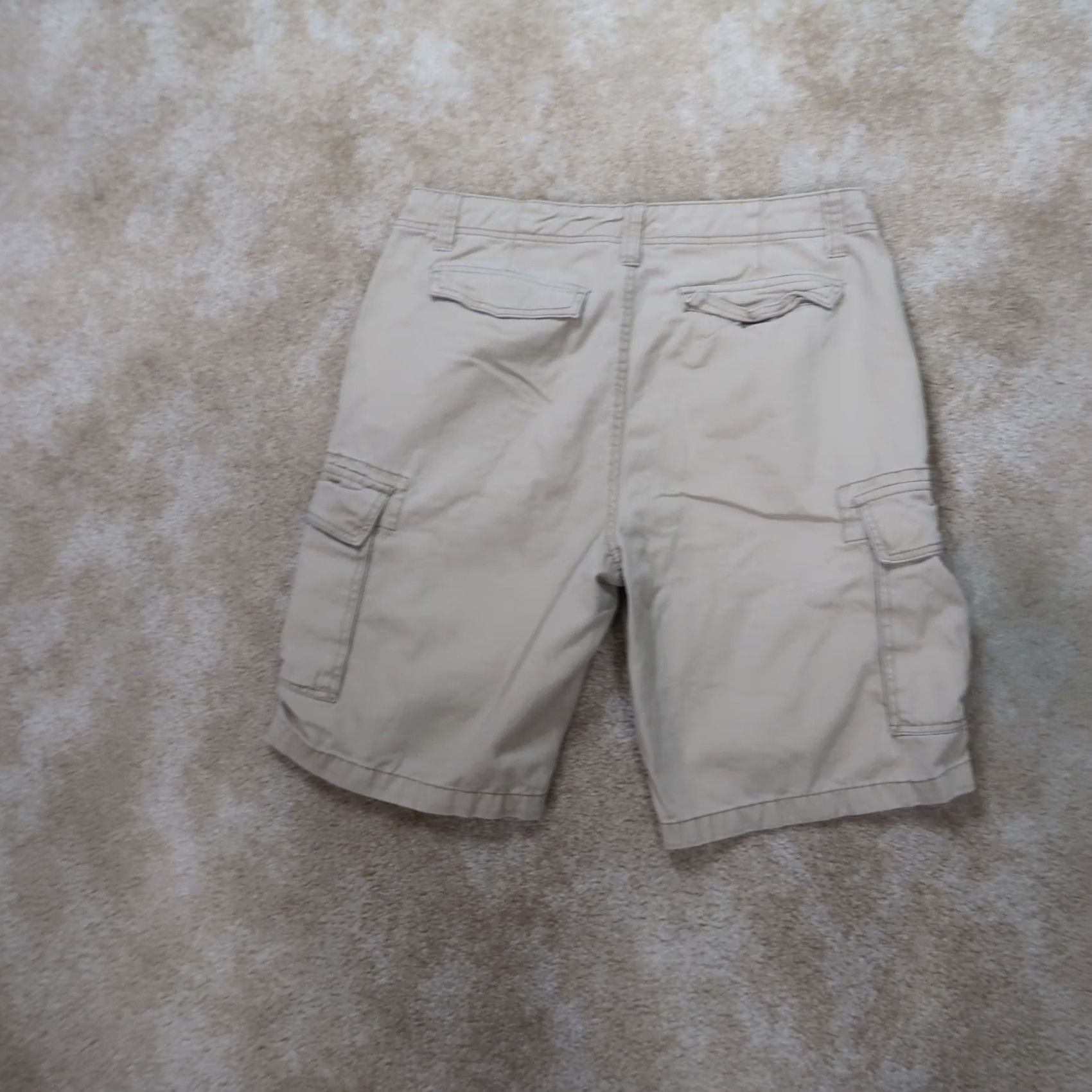 Vintage Plugg Cargo Shorts Men 34 Flat Front Pockets Beige Regular Waist Size 34 Summer Casual Mens Size US 34 / EU 50 - 3 Thumbnail